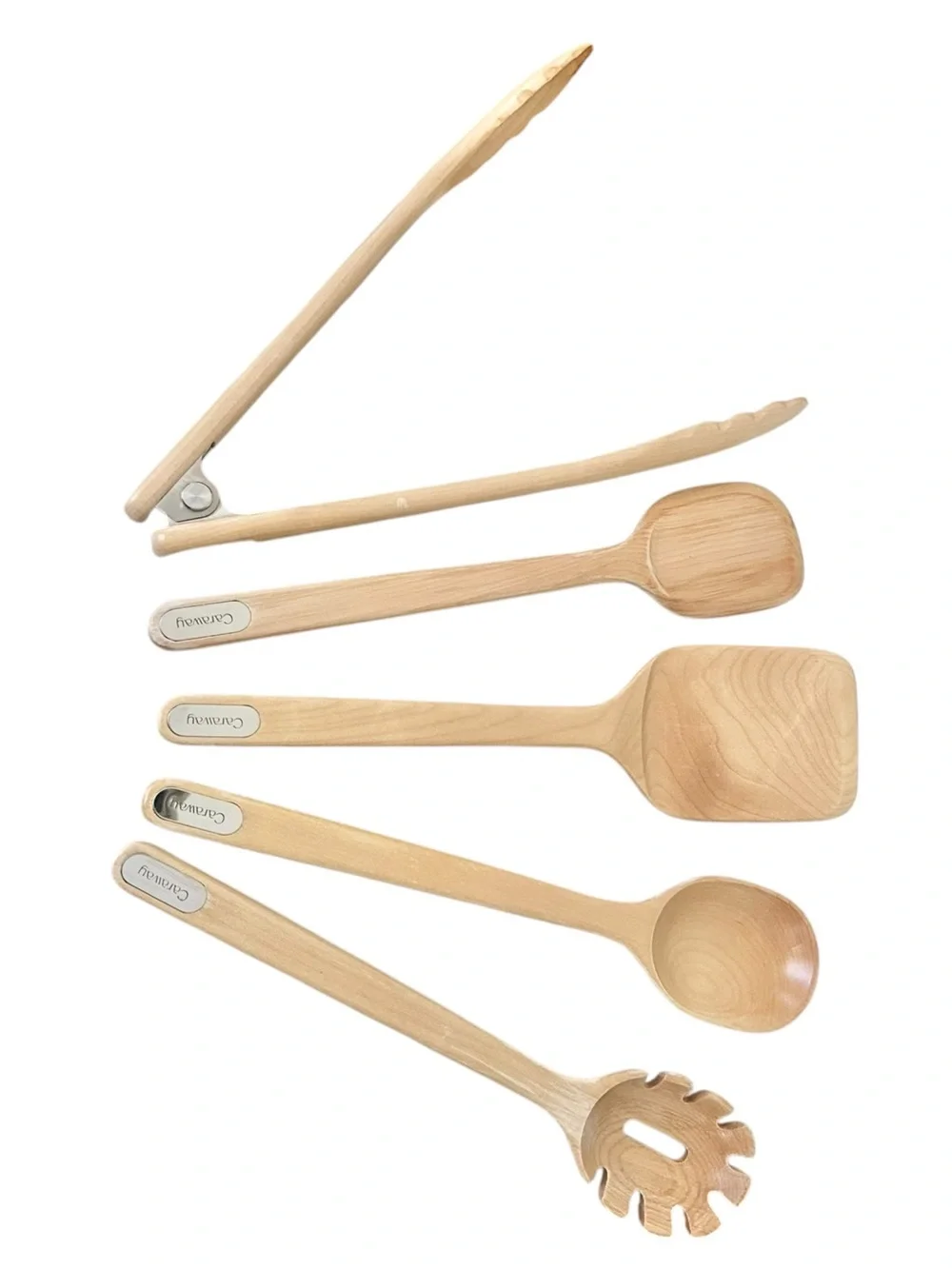 Caraway 5-Piece Birch Wood Utensils Set and Holder